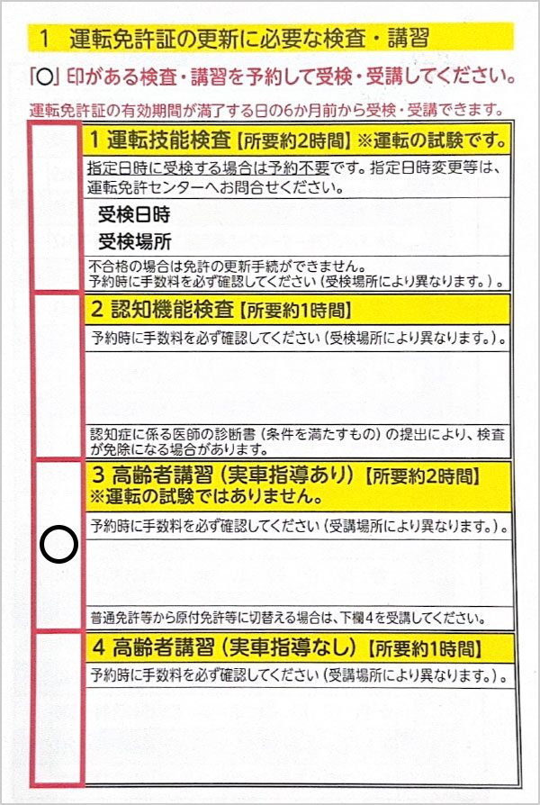 3に〇がついている方